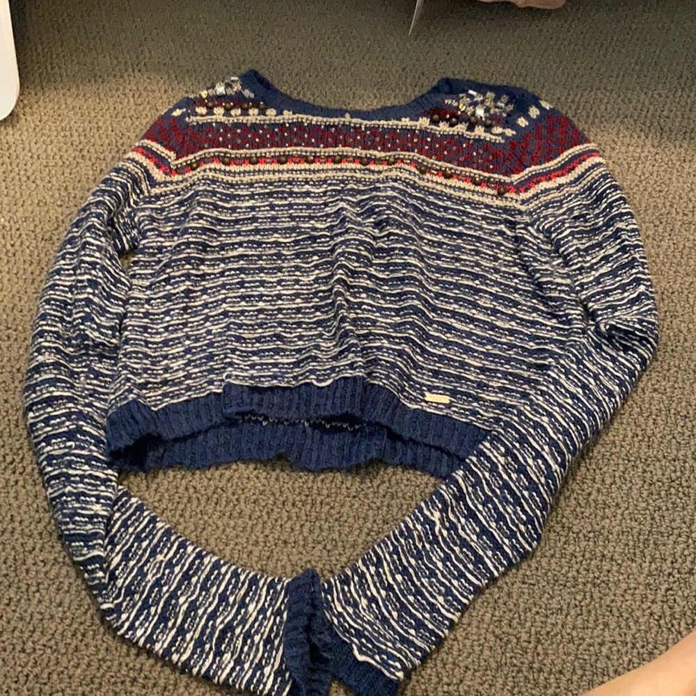 Abercrombie studded sweater silver sparkly